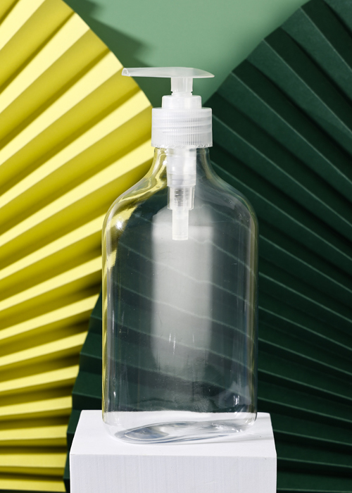 500ml PET 투명 로션 펌프 손 소독제 병